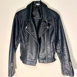 Faux Leather Jacket Blk Small Xs